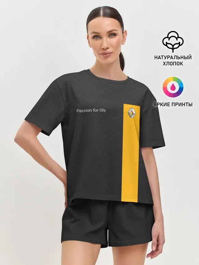 Женская пижама с шортами с принтом «Renault»