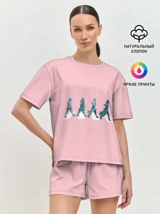 Женская пижама с шортами с принтом «Dark souls x Beatles»