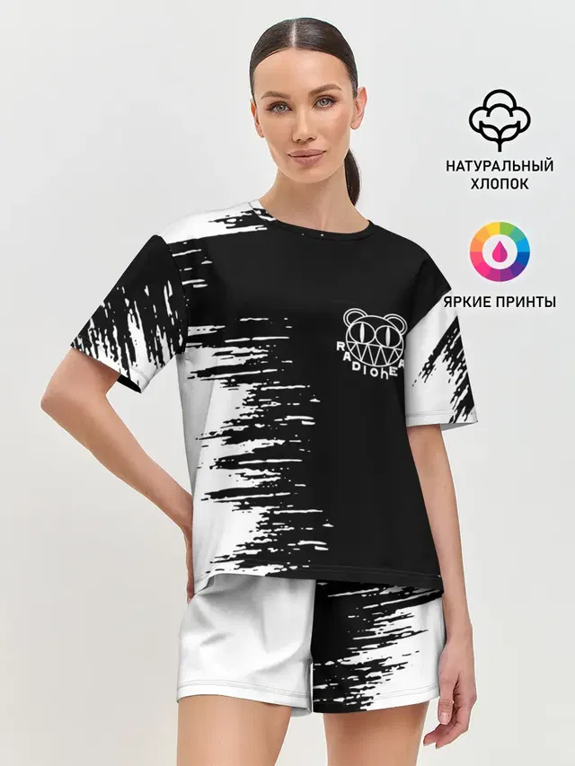 Женская пижама с шортами с принтом «Radiohead»