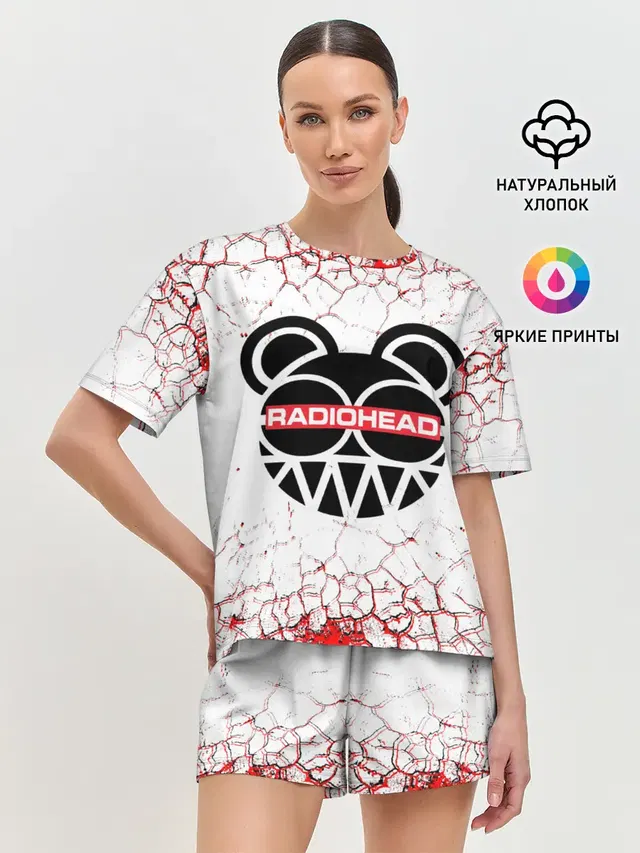 Женская пижама с шортами с принтом «Radiohead»