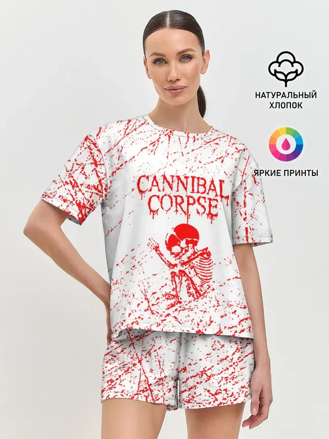 Женская пижама с шортами с принтом «Cannibal Corpse»