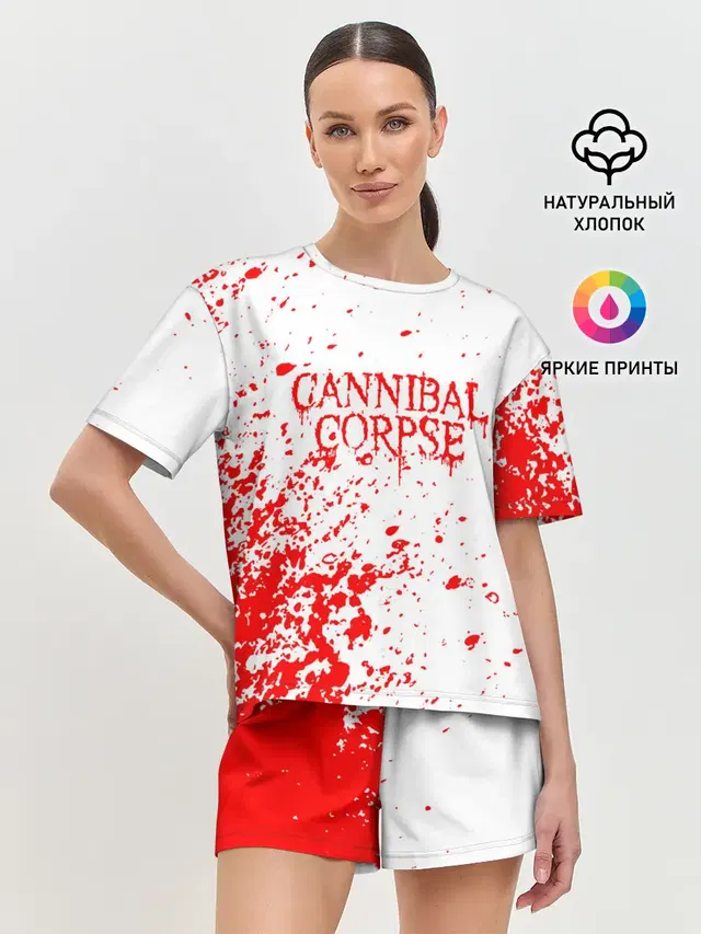 Женская пижама с шортами с принтом «Cannibal Corpse»