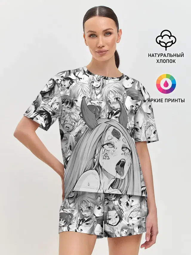 KAGUYA AHEGAO чернобелое / КАГУЯ АХЕГАО