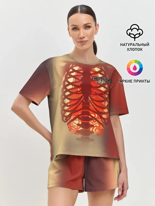 Женская пижама с шортами с принтом «Counter-Strike — cs:go — X-Ray Style»