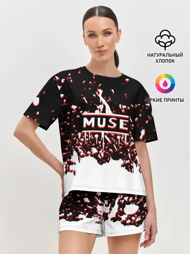Женская пижама с шортами с принтом «Muse»