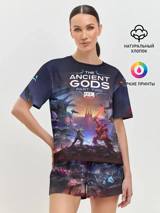 Женская пижама с шортами с принтом «Дум — DOOM Eternal: The Ancient Gods»