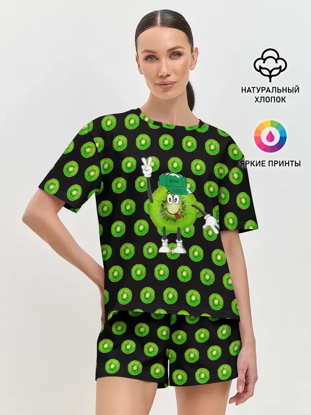 Женская пижама с шортами с принтом «Другие — Mr. Kiwi»