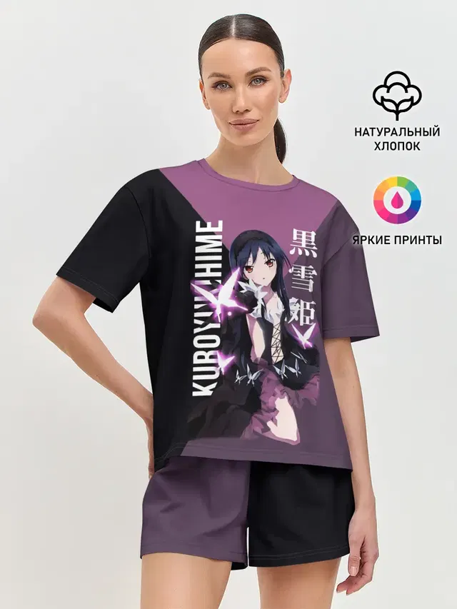 Женская пижама с шортами с принтом «Черноснежка — Kuroyukihime»