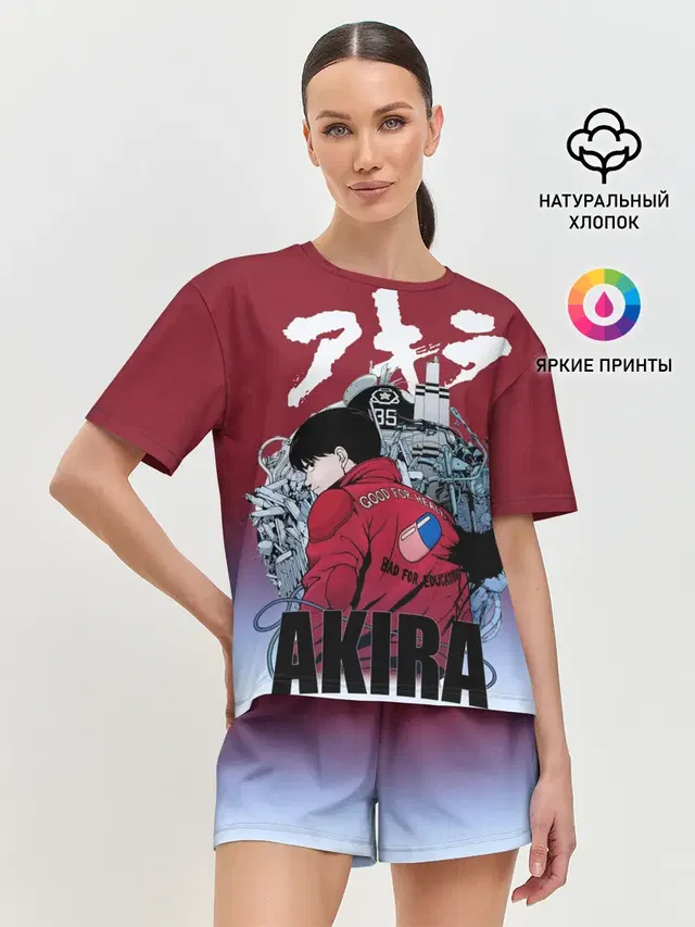 Женская пижама с шортами с принтом «Акира»