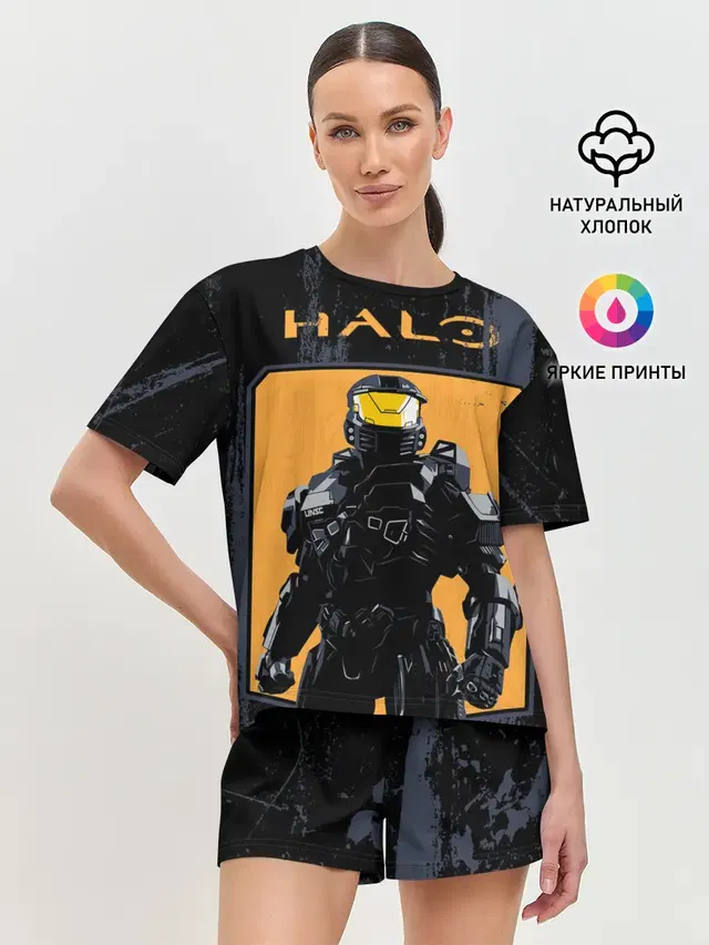 Женская пижама с шортами с принтом «Halo Chef»