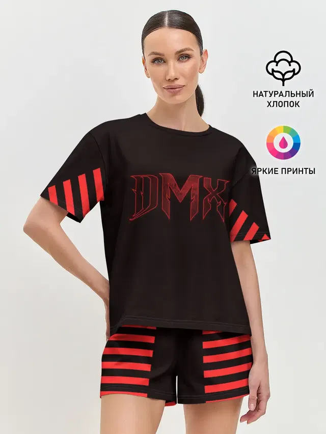Женская пижама с шортами с принтом «Зарубежные — DMX»