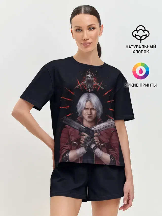 Женская пижама с шортами с принтом «Devil May Cry — Saint Dante»