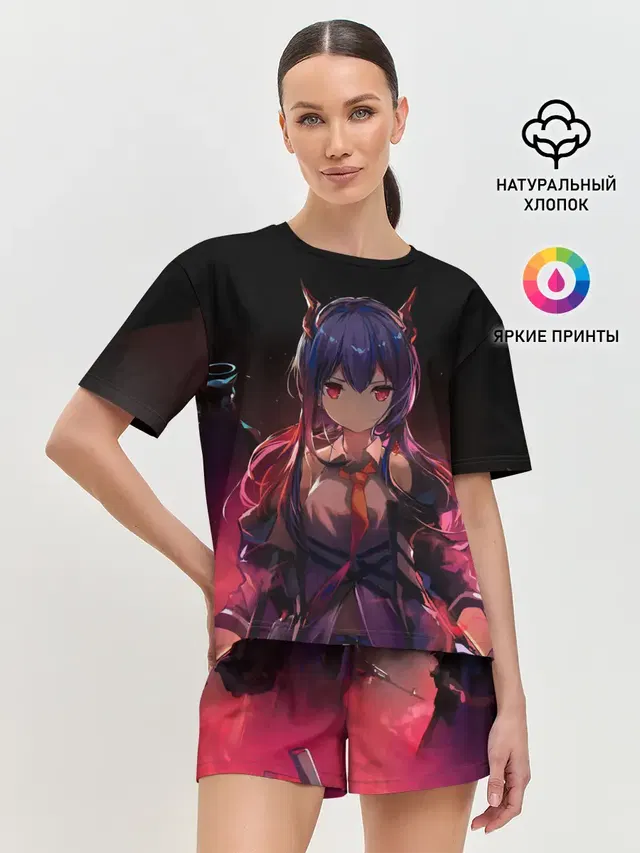 Женская пижама с шортами с принтом «Wawazi Arknights»