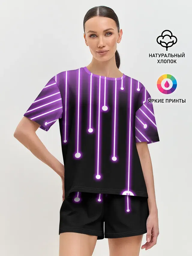 Женская пижама с шортами с принтом «Разные тренды — LIGHT»