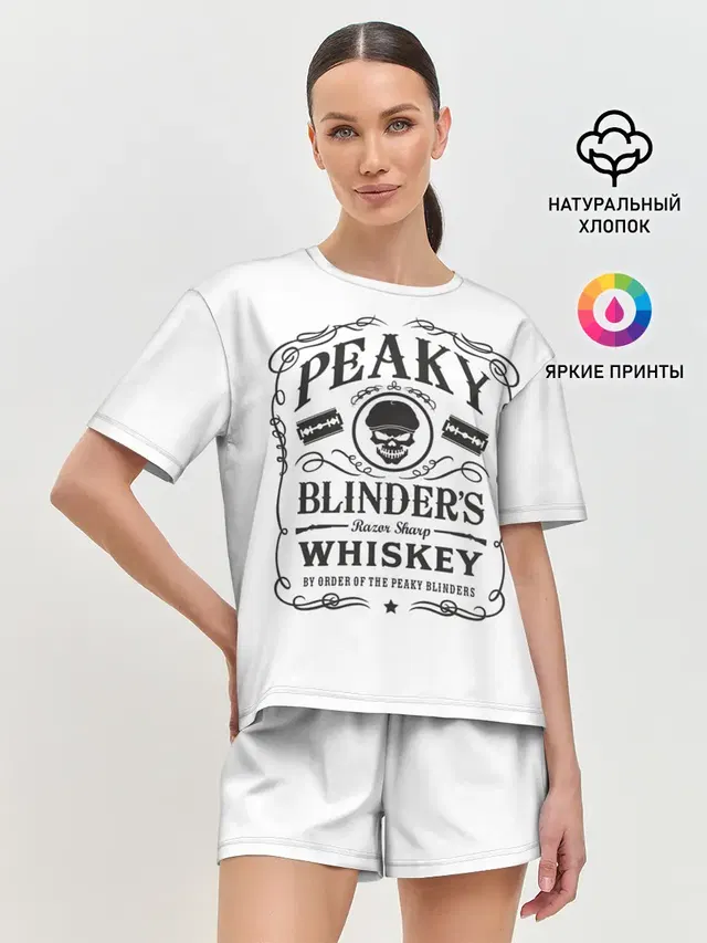 Женская пижама с шортами с принтом «Острые Козырьки Whiskey»