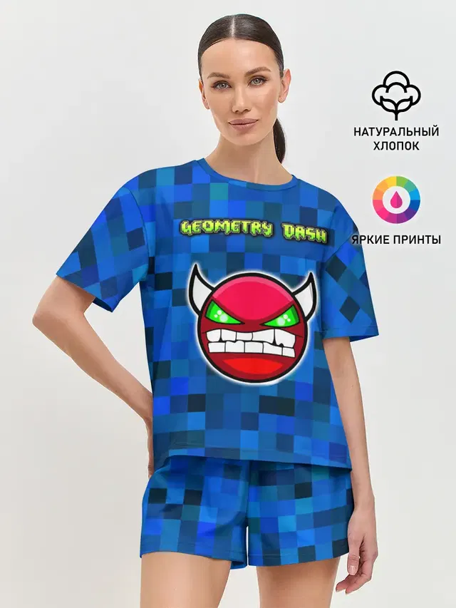 Женская пижама с шортами с принтом «Pixel art»