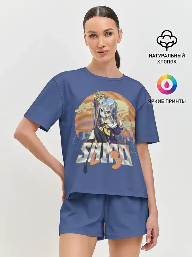 Женская пижама с шортами с принтом «No Game No Life — Shiro princess»