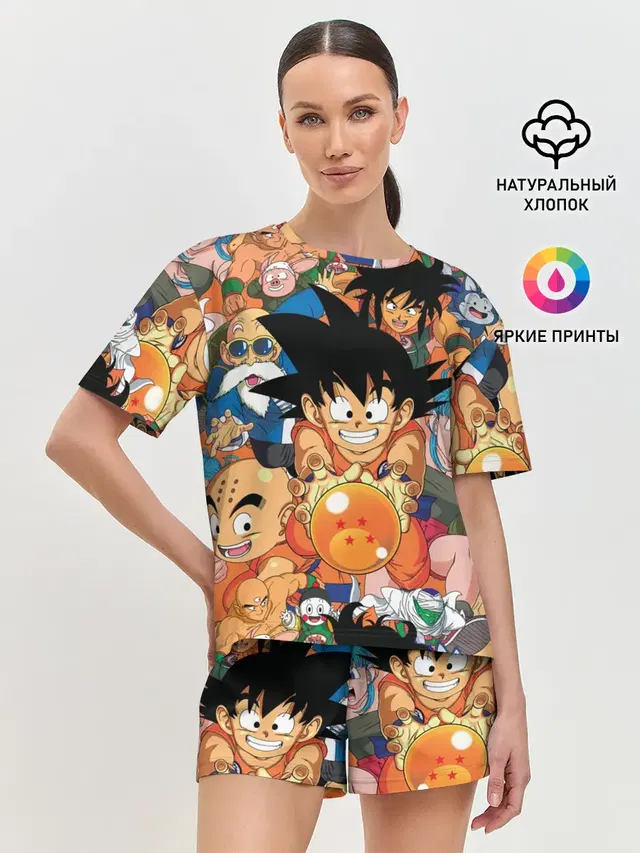 Женская пижама с шортами с принтом «Goku»