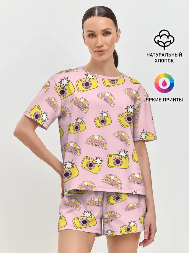 Женская пижама с шортами с принтом «Другие — Фотики — OMG»