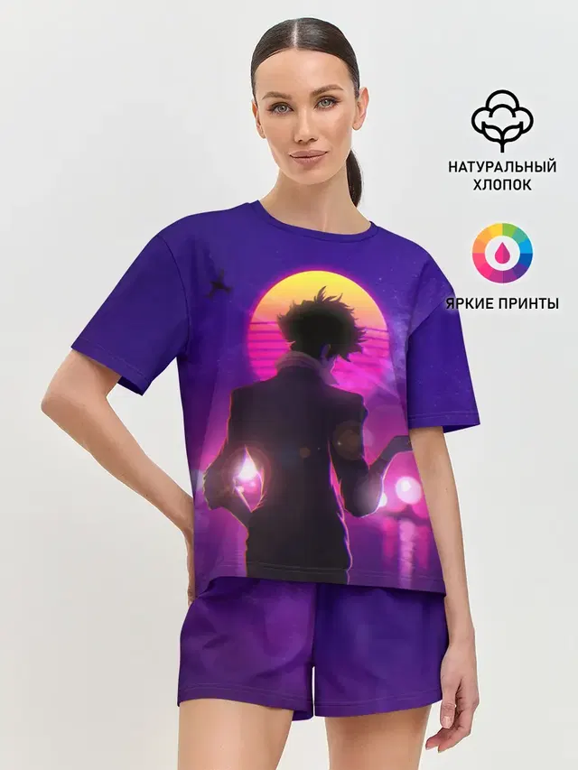 Женская пижама с шортами с принтом «Cowboy Bebop — Cowboy Bebop. Spike Spiegel»