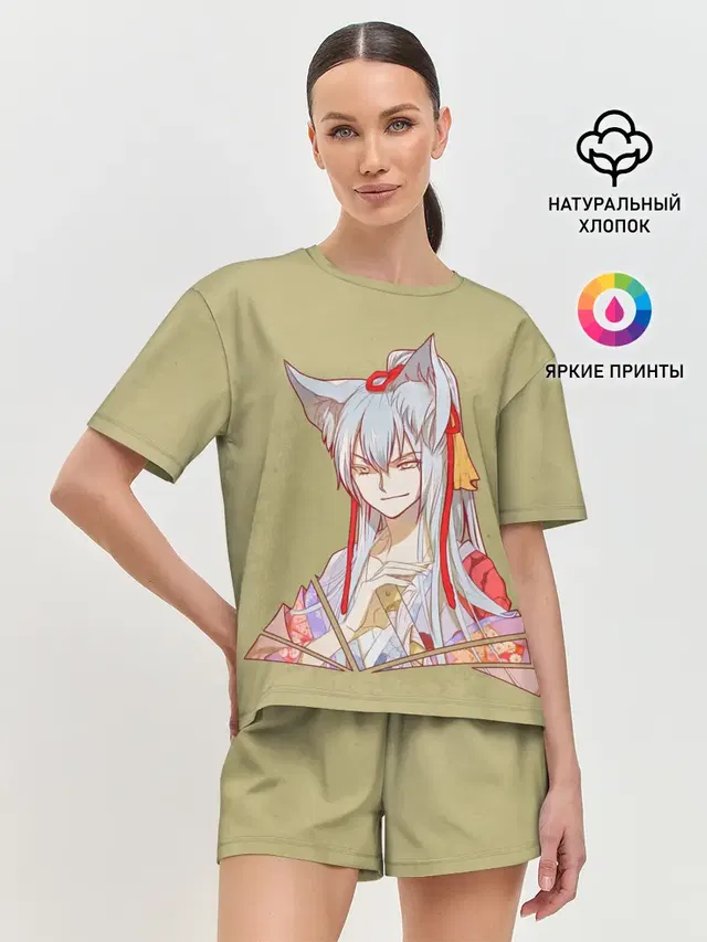 Женская пижама с шортами с принтом «Очень приятно, Бог — Tomoe»
