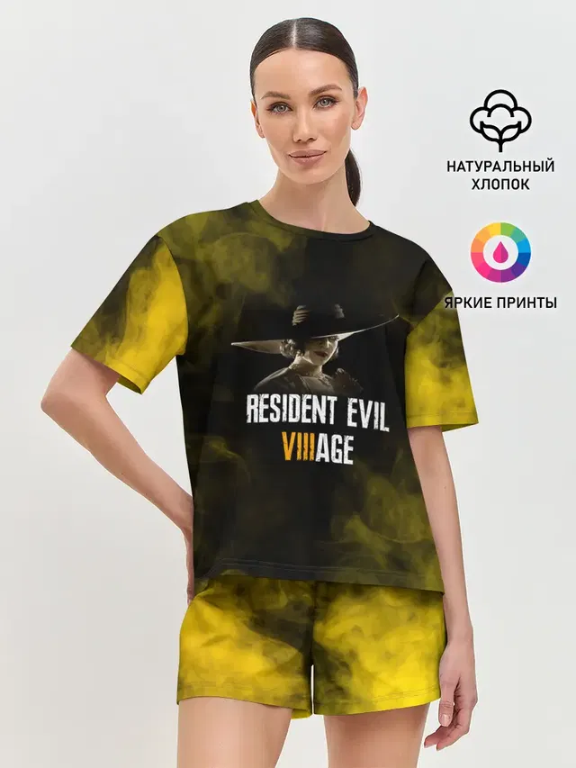 Женская пижама с шортами с принтом «Lady Dimitrescu — RESIDENT EVIL VILLAGE»