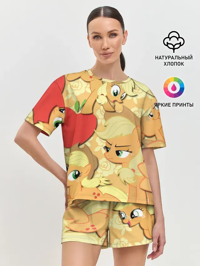 Женская пижама с шортами с принтом «My Little Pony — Applejack pattern»