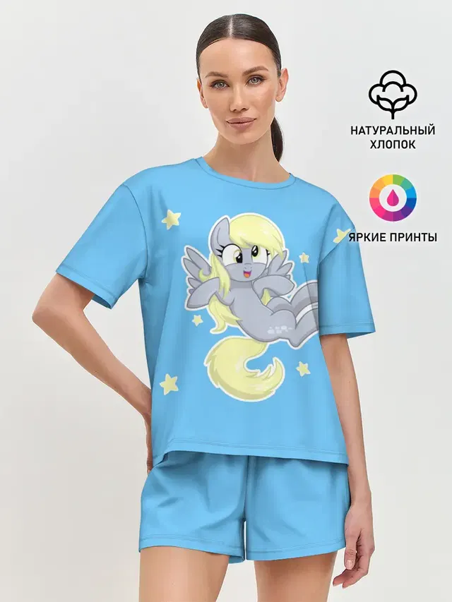 Женская пижама с шортами с принтом «My Little Pony — Пони в звёздном небе»
