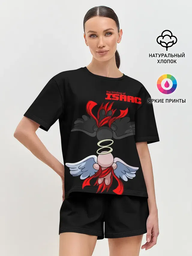 Женская пижама с шортами с принтом «Игры — The Binding of isaac Angels»