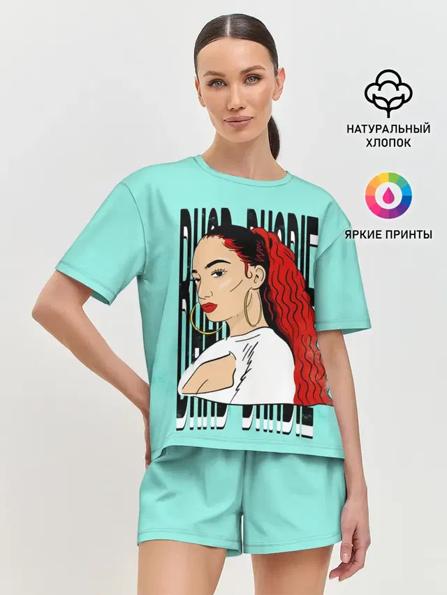 Женская пижама с шортами с принтом «Bhad Bhabie — Bad Bhabi»