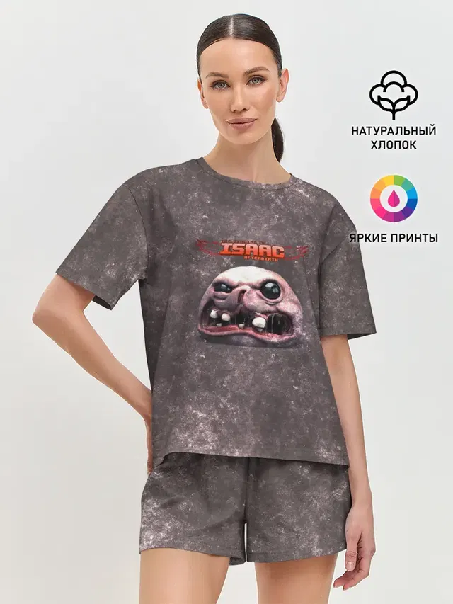 Женская пижама с шортами с принтом «The Binding of Isaac — ГОЛОВА»