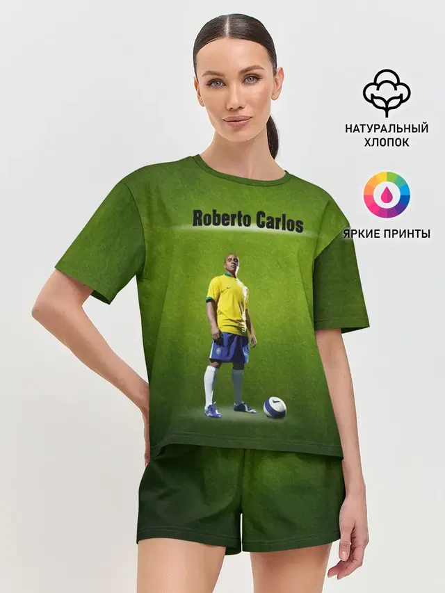 Женская пижама с шортами с принтом «Роберто Карлос — Roberto Carlos $$$»