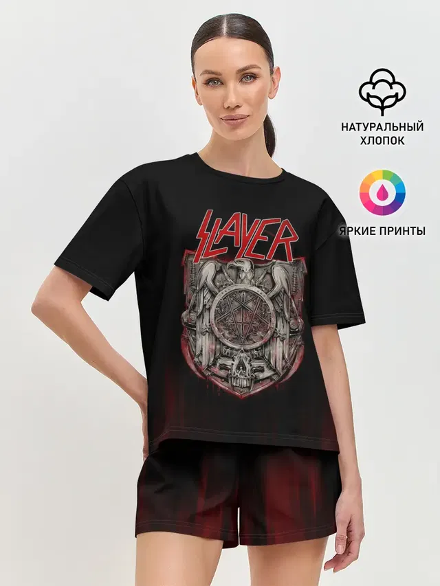 Женская пижама с шортами с принтом «Slayer»