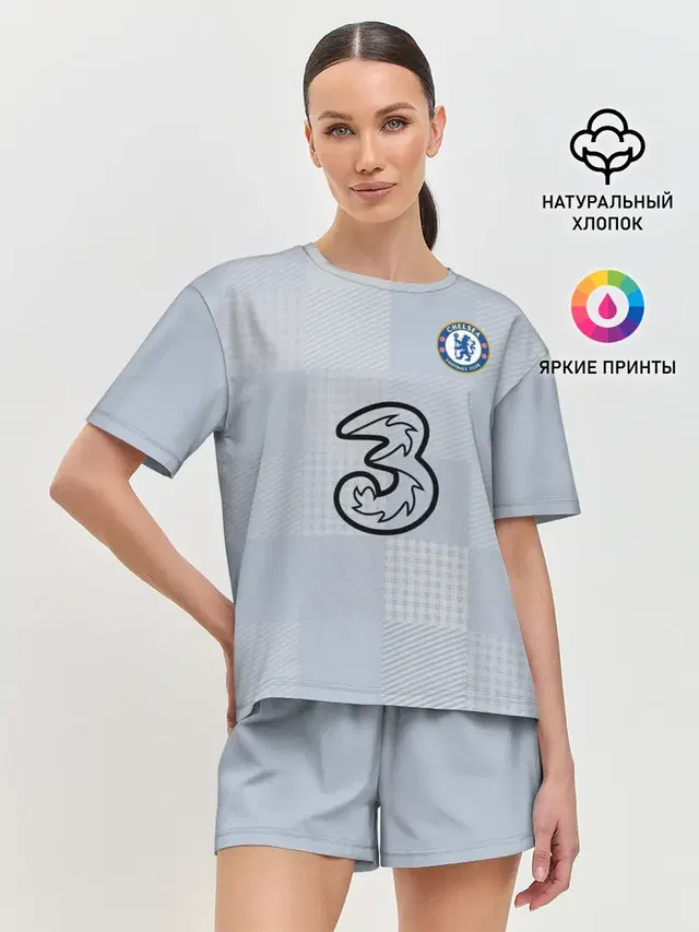 Женская пижама с шортами с принтом «Челси — FC Chelsea — Goalkeeper Stadium»
