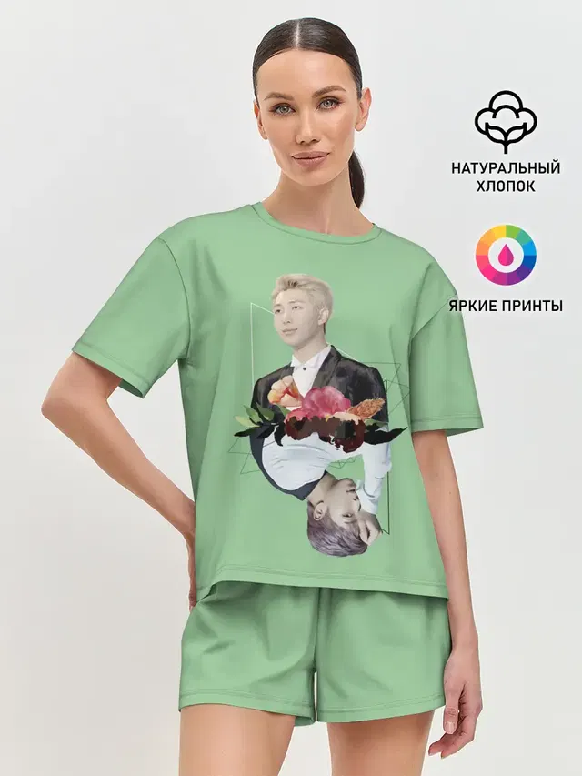Женская пижама с шортами с принтом «BTS — RM x J-Hope»