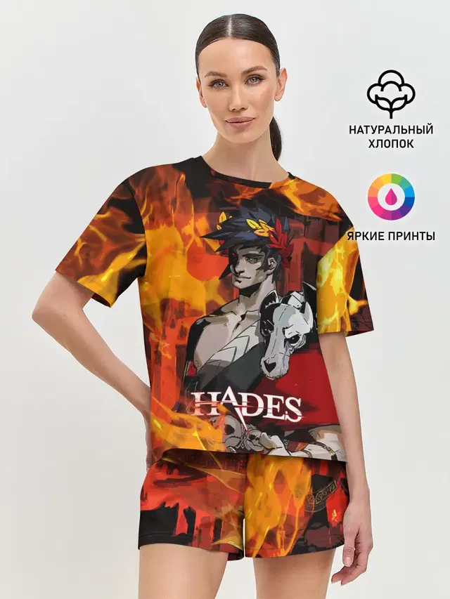 Женская пижама с шортами с принтом «Hades»
