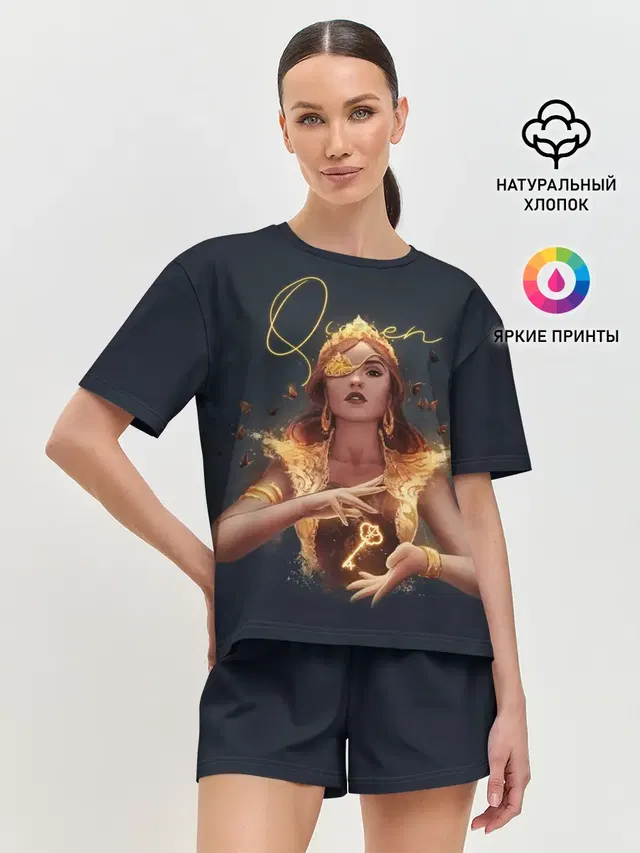 Женская пижама с шортами с принтом «Разное — Queen»