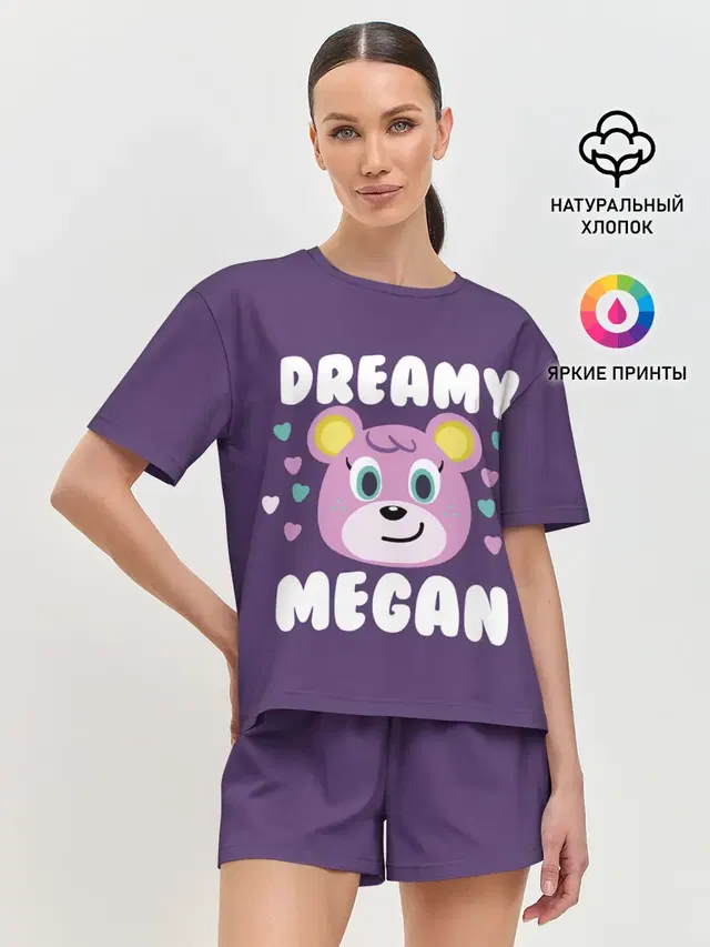 Женская пижама с шортами с принтом «Animal Crossing — Dreamy Megan»