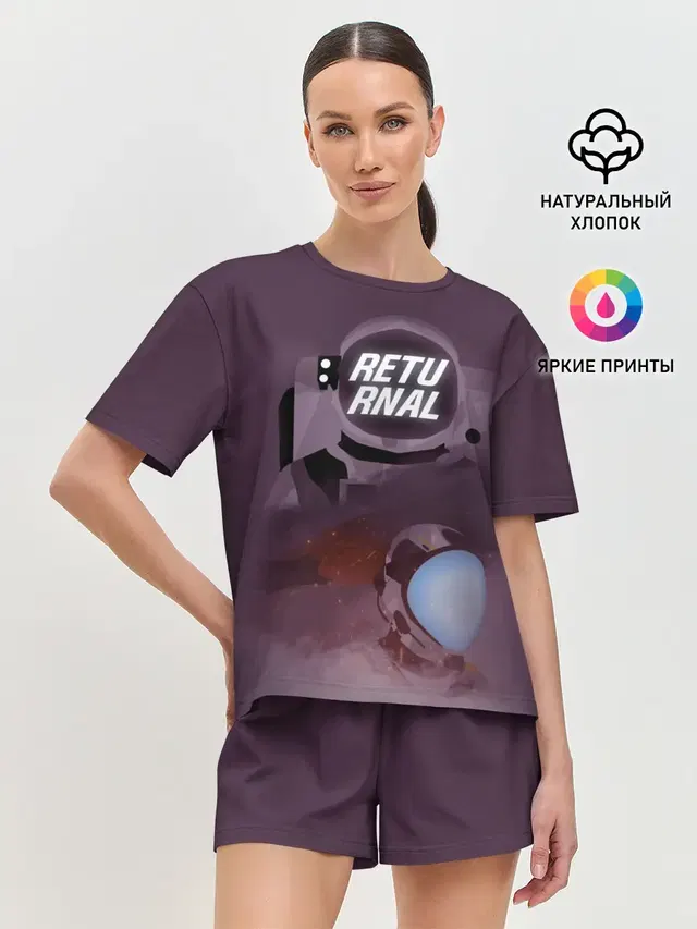 Женская пижама с шортами с принтом «Returnal»