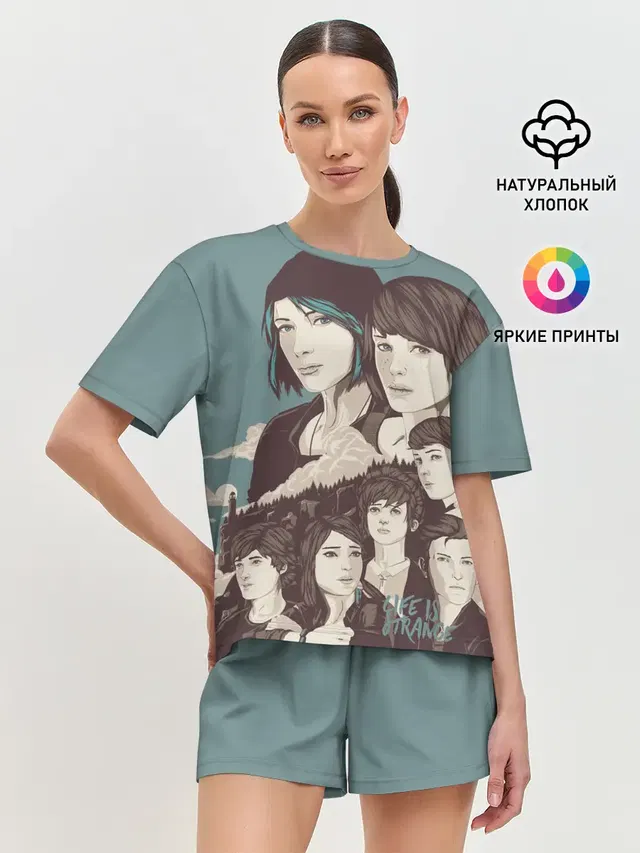 Женская пижама с шортами с принтом «Chloe Price»