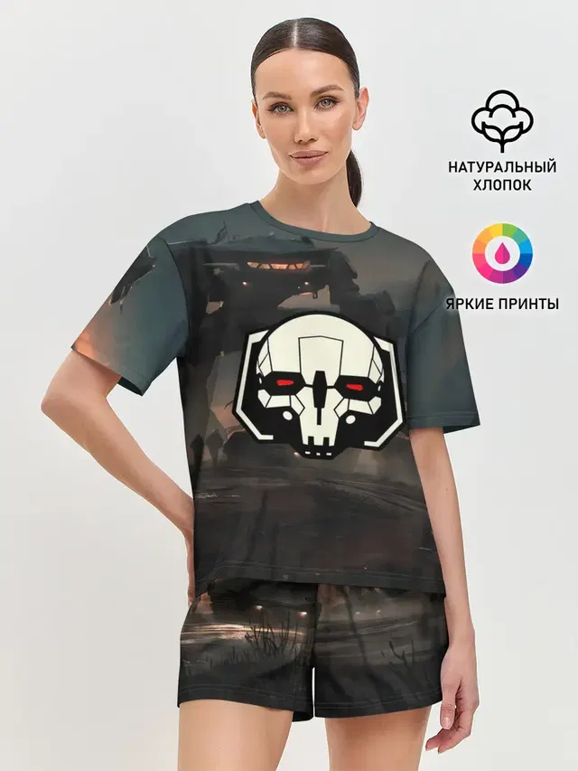 Женская пижама с шортами с принтом «BattleTech — Боевоймех»