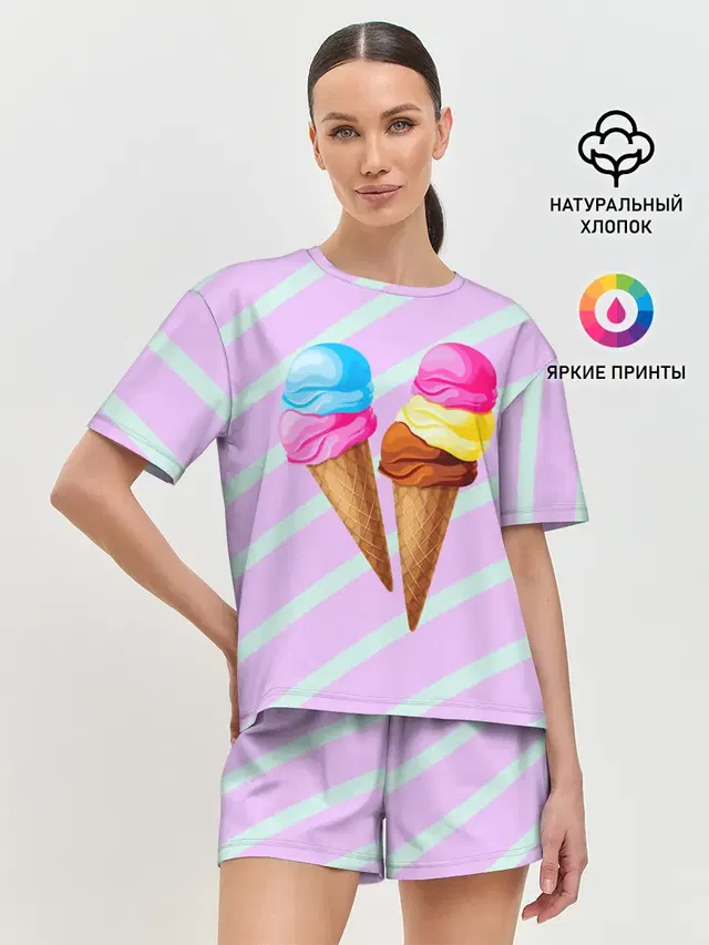 Женская пижама с шортами