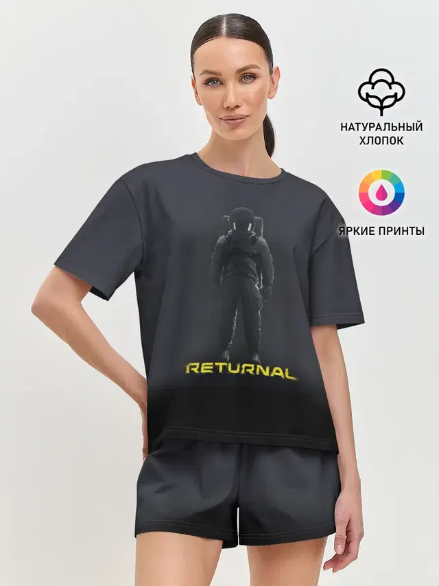Женская пижама с шортами с принтом «Игры — Returnal»