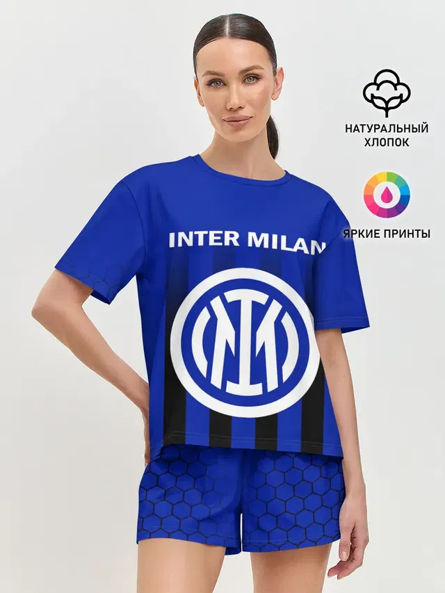 Женская пижама с шортами с принтом «Интер — INTER MILAN»