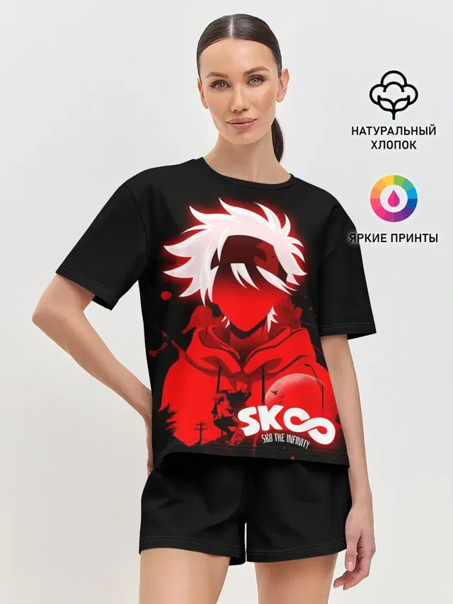 Женская пижама с шортами с принтом «SK8 the Infinity. Reki»