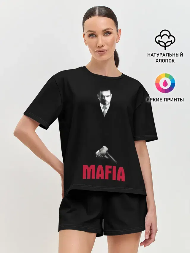 Женская пижама с шортами с принтом «Mafia — Томас Анжело»