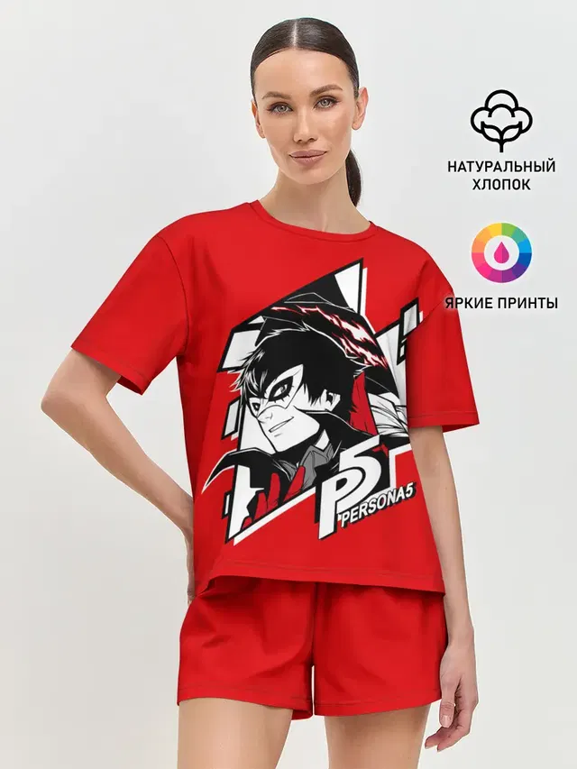 Женская пижама с шортами с принтом «Persona 5 — Ren Amamiya»