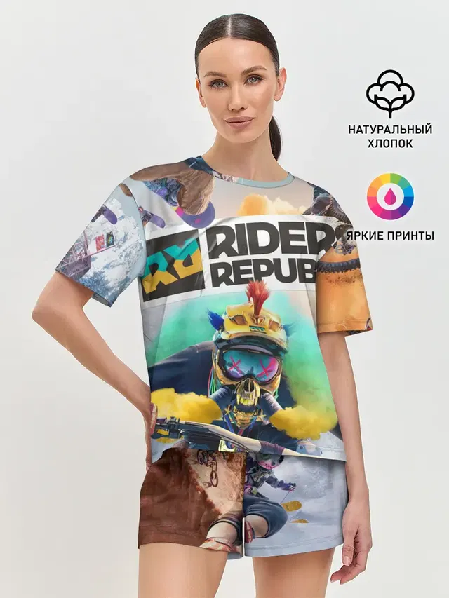 Женская пижама с шортами с принтом «Разные игры — Riders Republic»