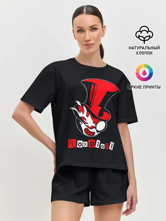 Женская пижама с шортами с принтом «Persona 5 — Roxolotl»