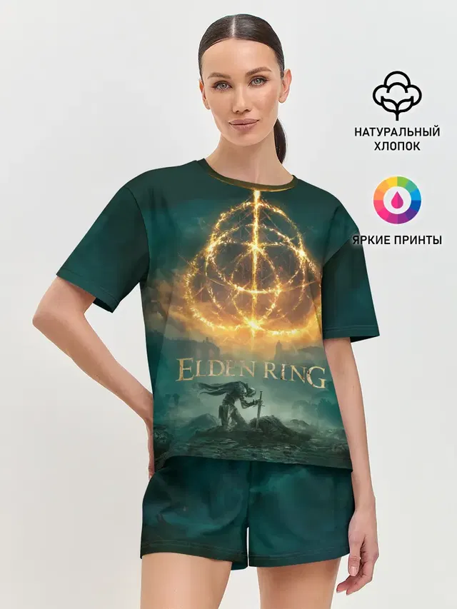 Женская пижама с шортами с принтом «Разные игры — Elden Ring key art»